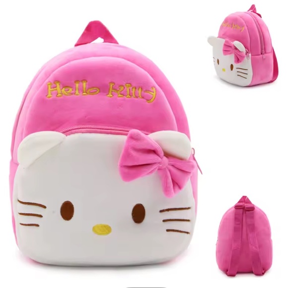 Hello Kitty Pink and White Plush Mini Backpack NWOT - Picture 6 of 8